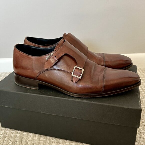 Paul Evans The Burton Double Monk Strap - Brown - Picture 1 of 4